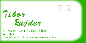 tibor rujder business card